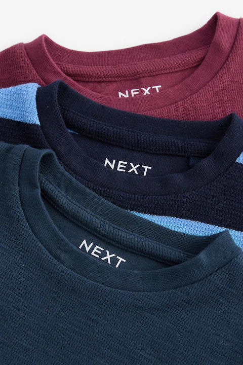 Burgundy Red - Long Sleeve T-Shirts (3 Pack)