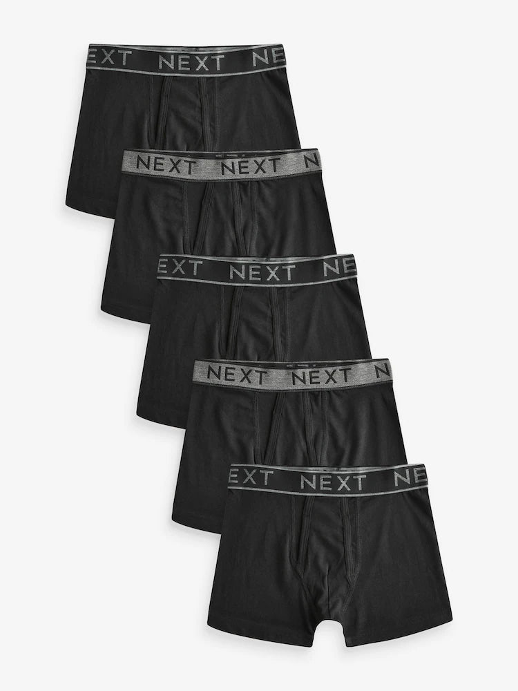 Black with Grey Waistband Trunks 5 Pack