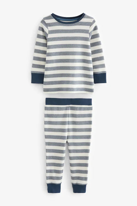 Blue/White Stars 3 Pack Snuggle 100% Cotton Pyjamas
