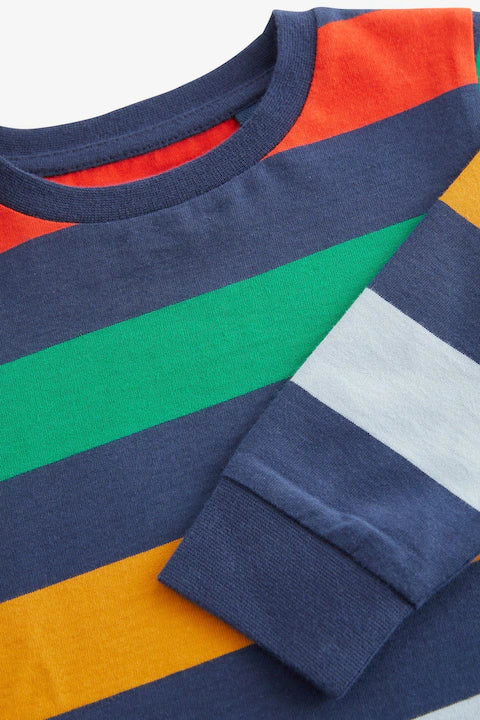 Rainbow 100% Cotton Long Sleeve Stripe T-Shirt