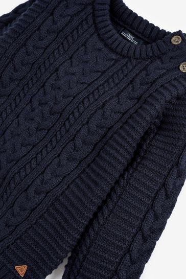 Navy Blue Cable Crew Knitwear/Cardigan