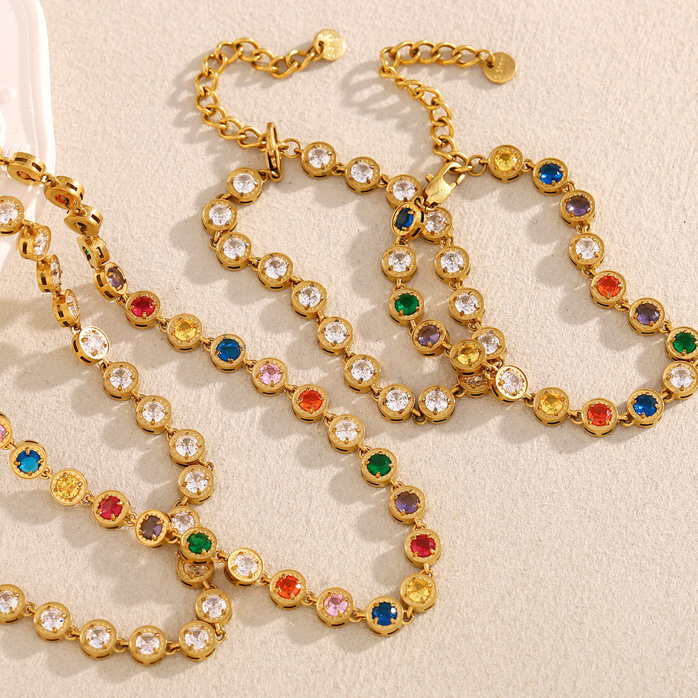 Colorful Necklace and Bracelet Set