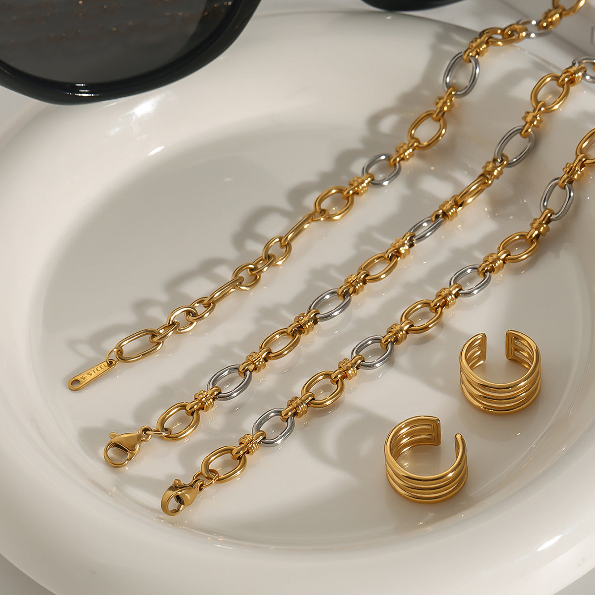 Two Color Tone Stainless Steel Necklace