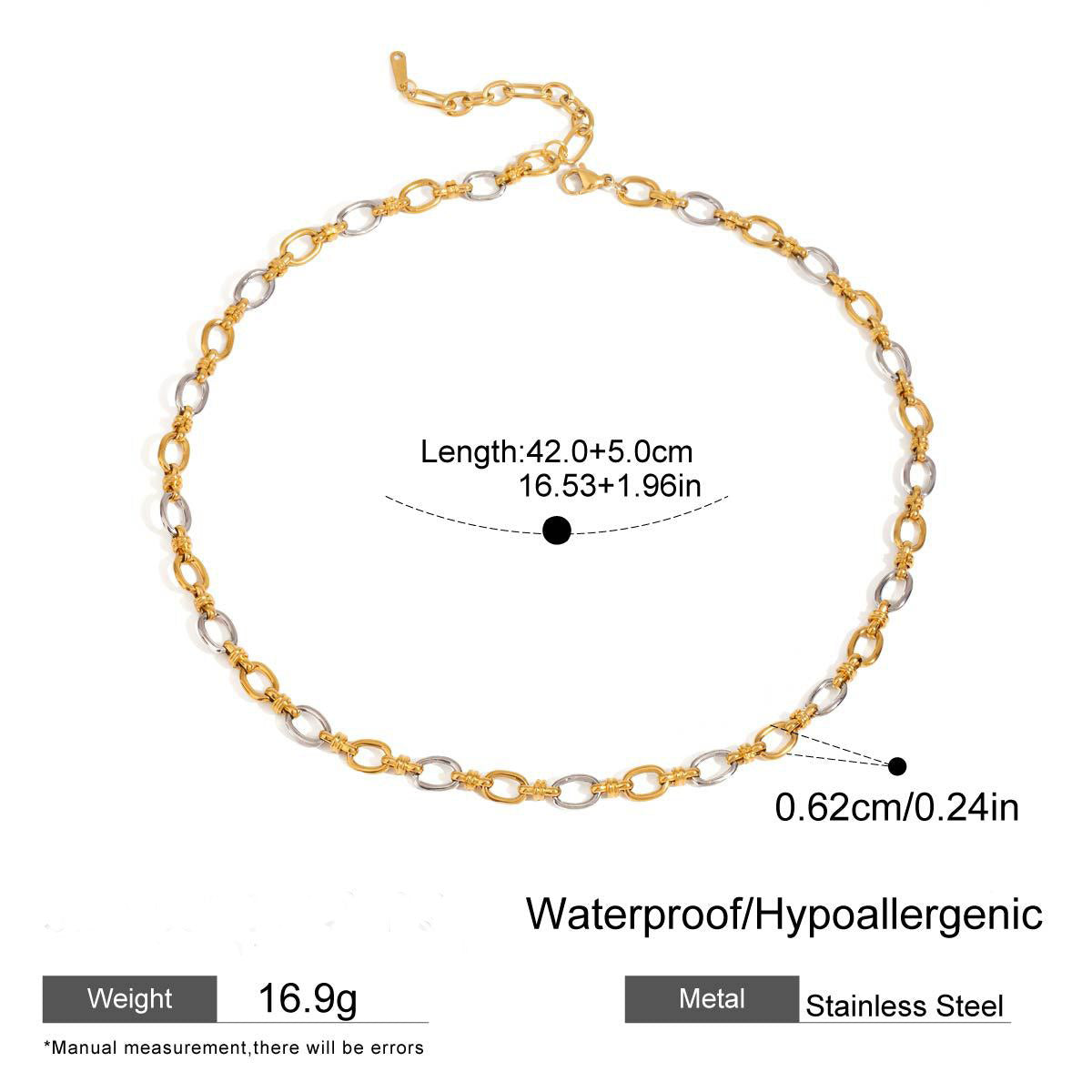 Two Color Tone Stainless Steel Necklace