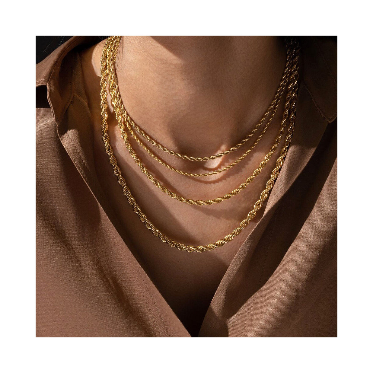 Chunky Rope Chain Choker Necklace