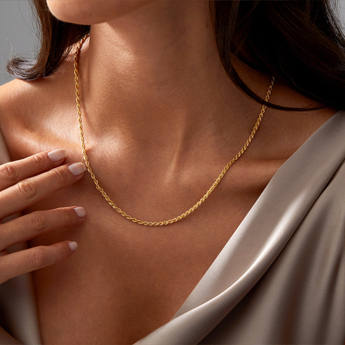 Chunky Rope Chain Choker Necklace