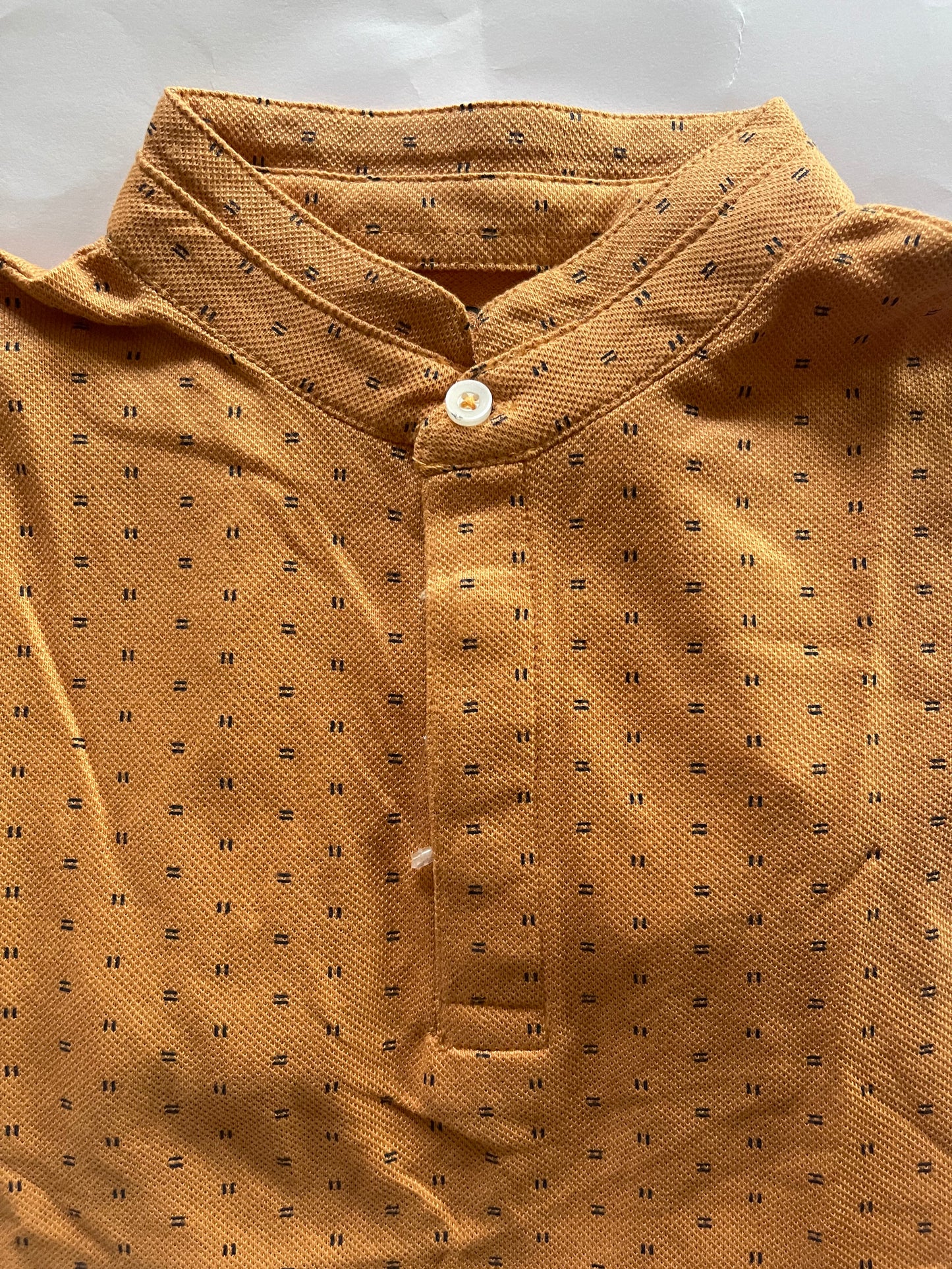 Brown Mandarin collar Tshirt