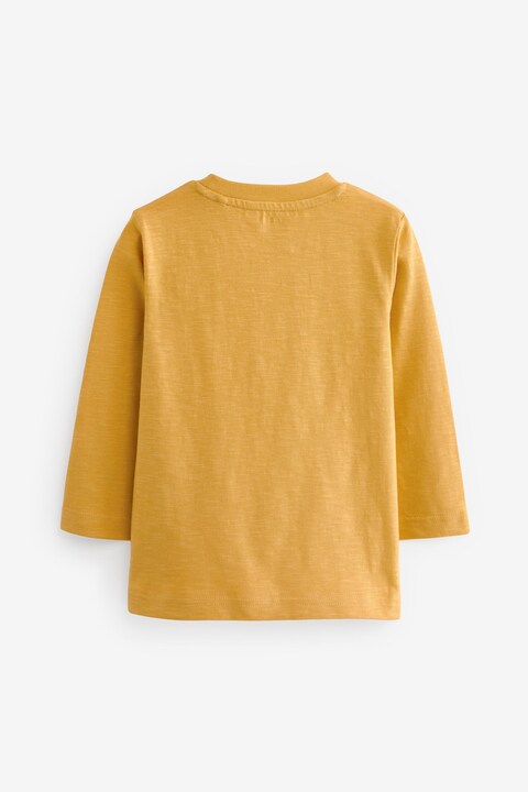 Blue/Ochre Yellow Farm Animals - Long Sleeve Character T-Shirts (3 Pack)