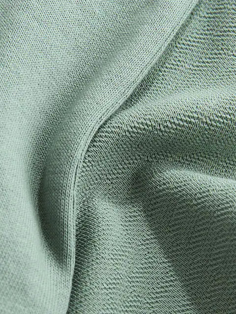 Sage Green Texture Short Sleeve Zip Neck Polo And Shorts Set