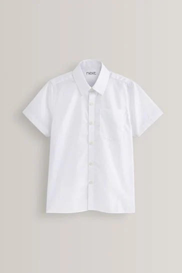 White White 2 Pack Easy Touch Fastening Short Sleeve School Shirts