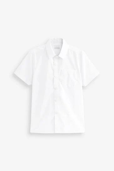 White 2 Pack Easy Touch Fastening Short Sleeve School Shirts