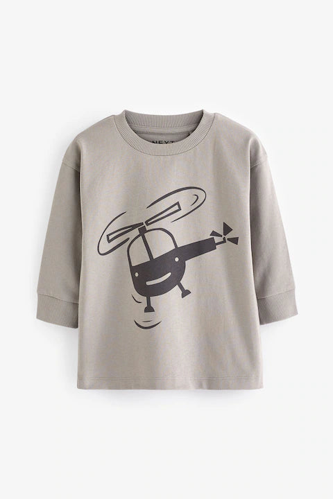 Black/Grey Long Sleeve Transport T-Shirts (3 Pack)