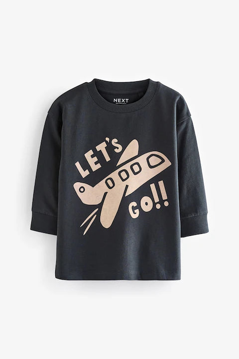Black/Grey Long Sleeve Transport T-Shirts (3 Pack)
