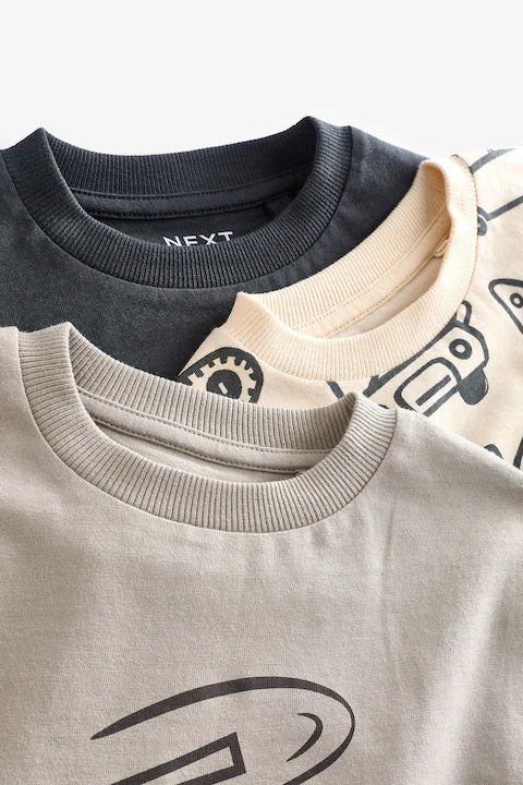 Black/Grey Long Sleeve Transport T-Shirts (3 Pack)