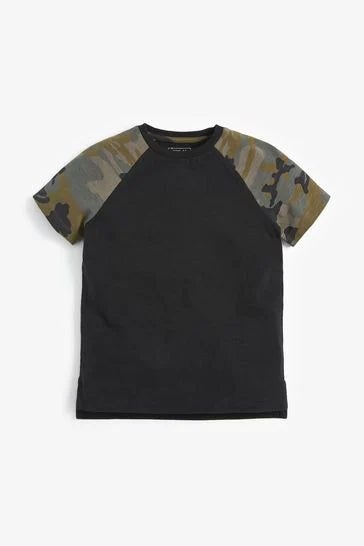 Green/Black Camo 3 Pack Raglan T-Shirts