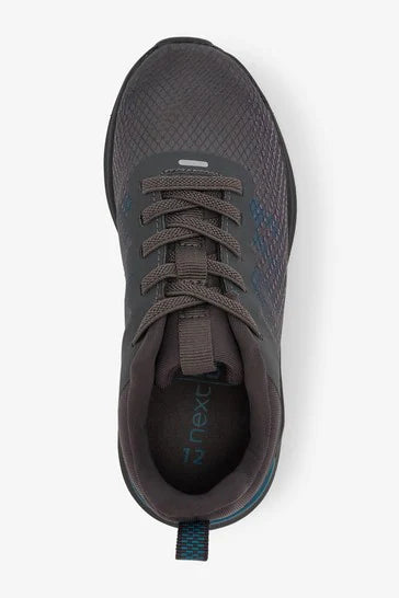 Grey/Blue Elastic Lace Trainers