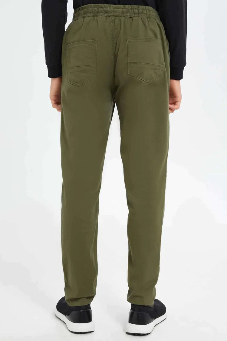 Olive Khaki straight Trousers