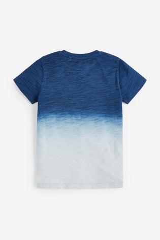 Indigo Blue Dip Dye Short Sleeve T-Shirt