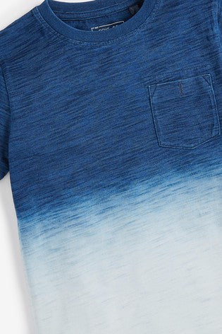 Indigo Blue Dip Dye Short Sleeve T-Shirt