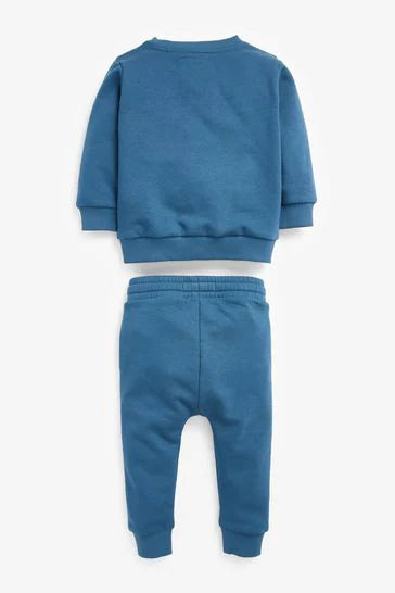 Mid Blue-Next Jersey Sweatshirt And Joggers Set