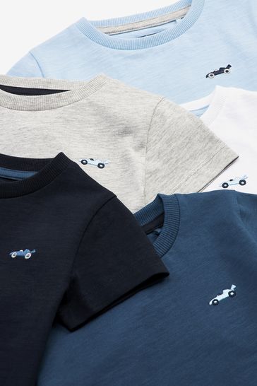 Blue-5 Pack Short Sleeve T-Shirts
