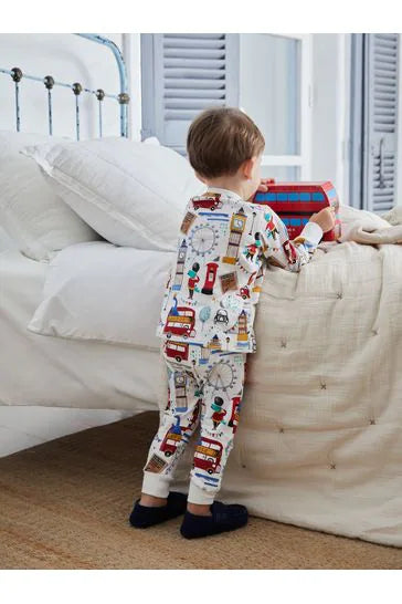 Blue/White London Dino Bus 3 Pack Snuggle Pyjamas