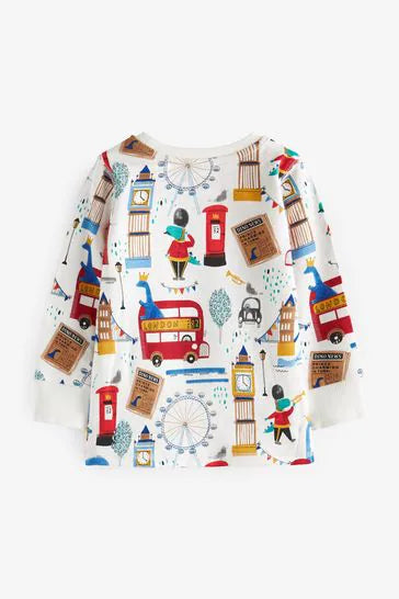 Blue/White London Dino Bus 3 Pack Snuggle Pyjamas
