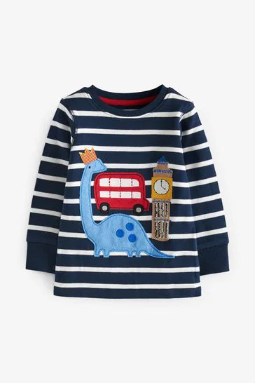 Blue/White London Dino Bus 3 Pack Snuggle Pyjamas