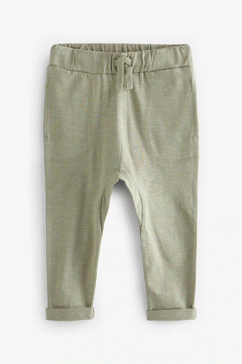 Sage Green 100% Cotton Lightweight Joggers 3 Pack