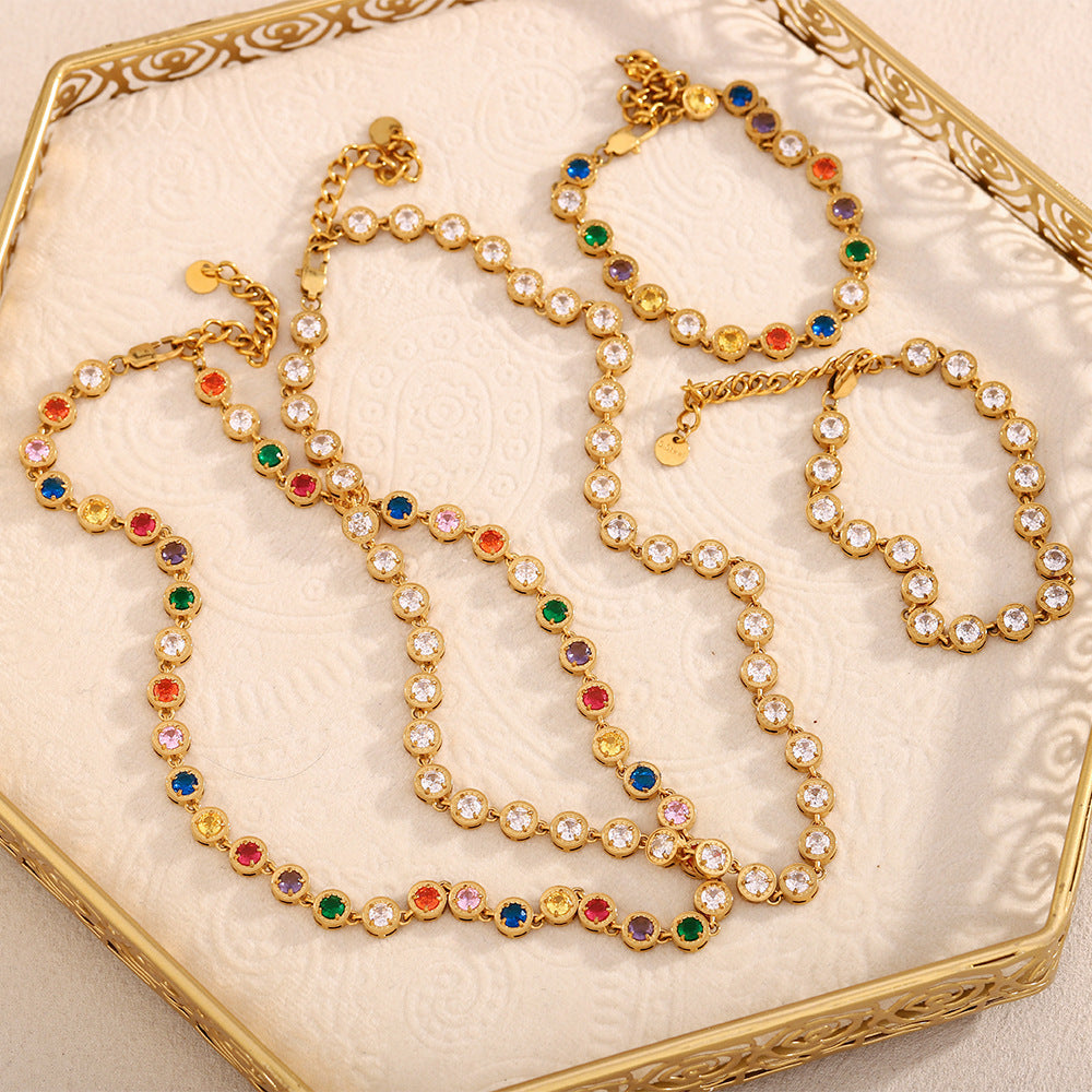 Colorful Necklace and Bracelet Set