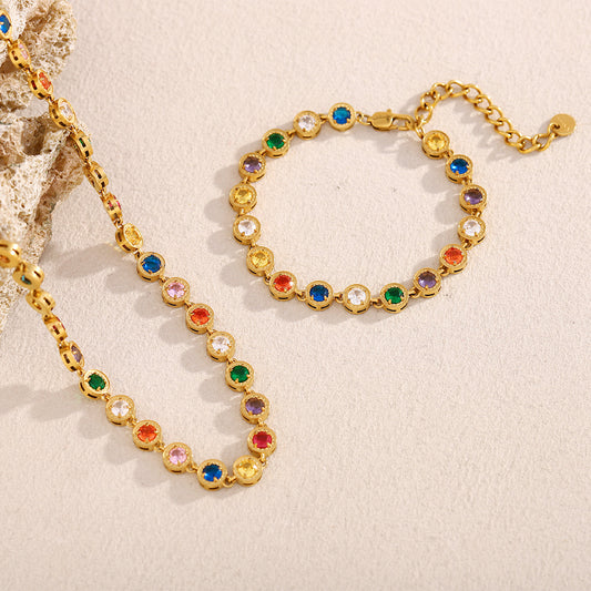 Colorful Necklace and Bracelet Set