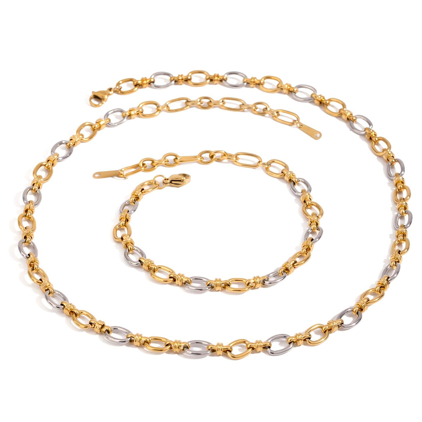 Two Color Tone Stainless Steel Necklace
