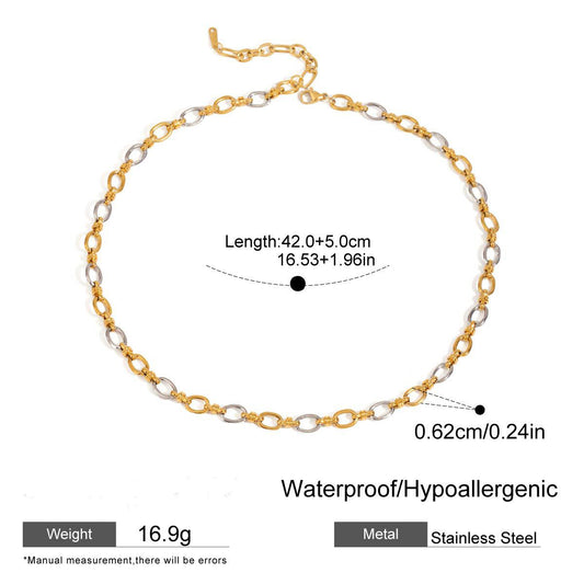Two Color Tone Stainless Steel Necklace