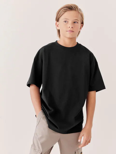 Black Relaxed Fit Short Sleeve T-Shirt