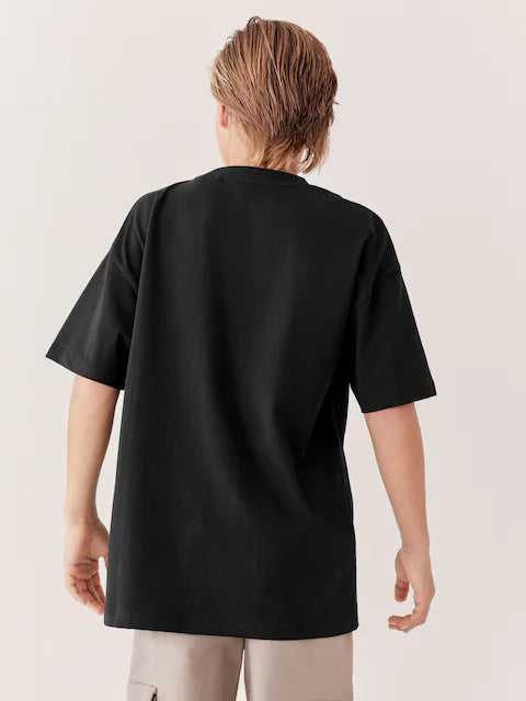 Black Relaxed Fit Short Sleeve T-Shirt