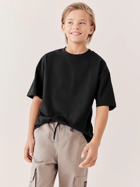 Black Relaxed Fit Short Sleeve T-Shirt
