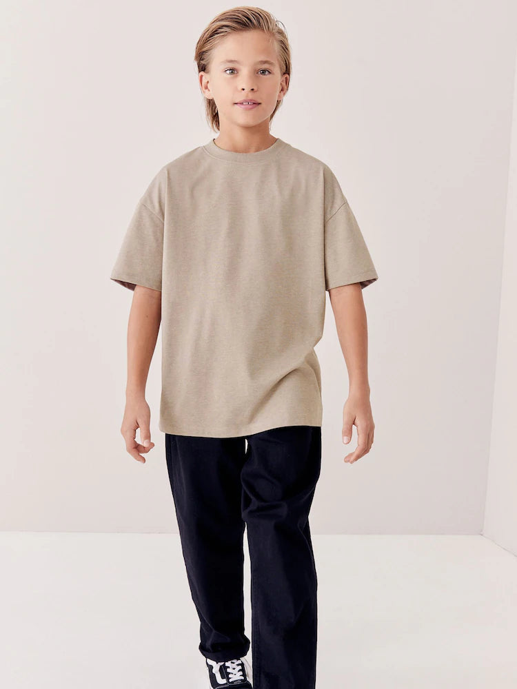 Brown Natural Relaxed Fit Short Sleeve T-Shirt