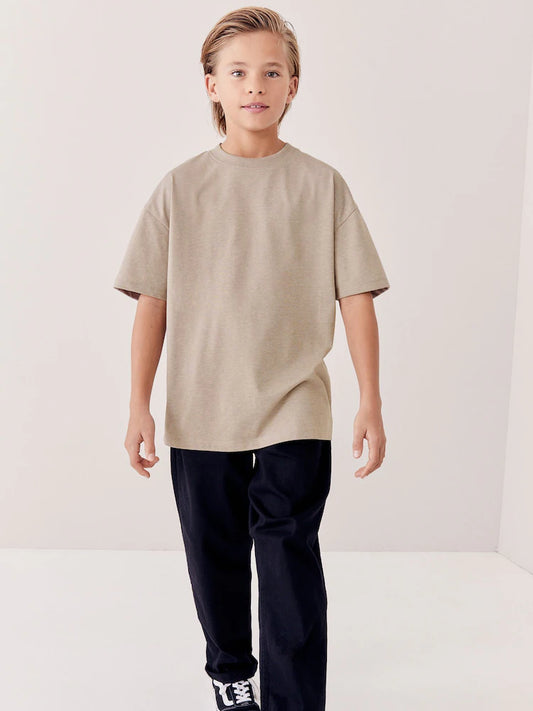 Brown Natural Relaxed Fit Short Sleeve T-Shirt