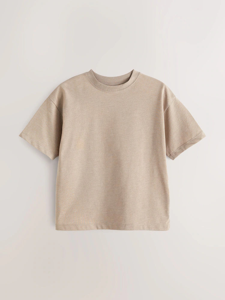 Brown Natural Relaxed Fit Short Sleeve T-Shirt