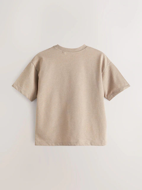 Brown Natural Relaxed Fit Short Sleeve T-Shirt