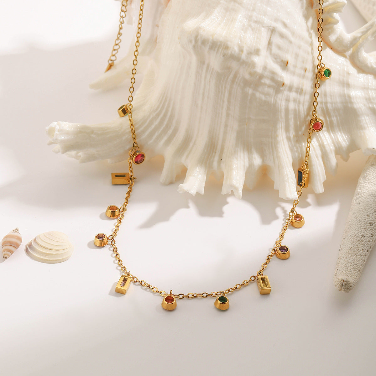 Colorful Crystal Chain Necklace
