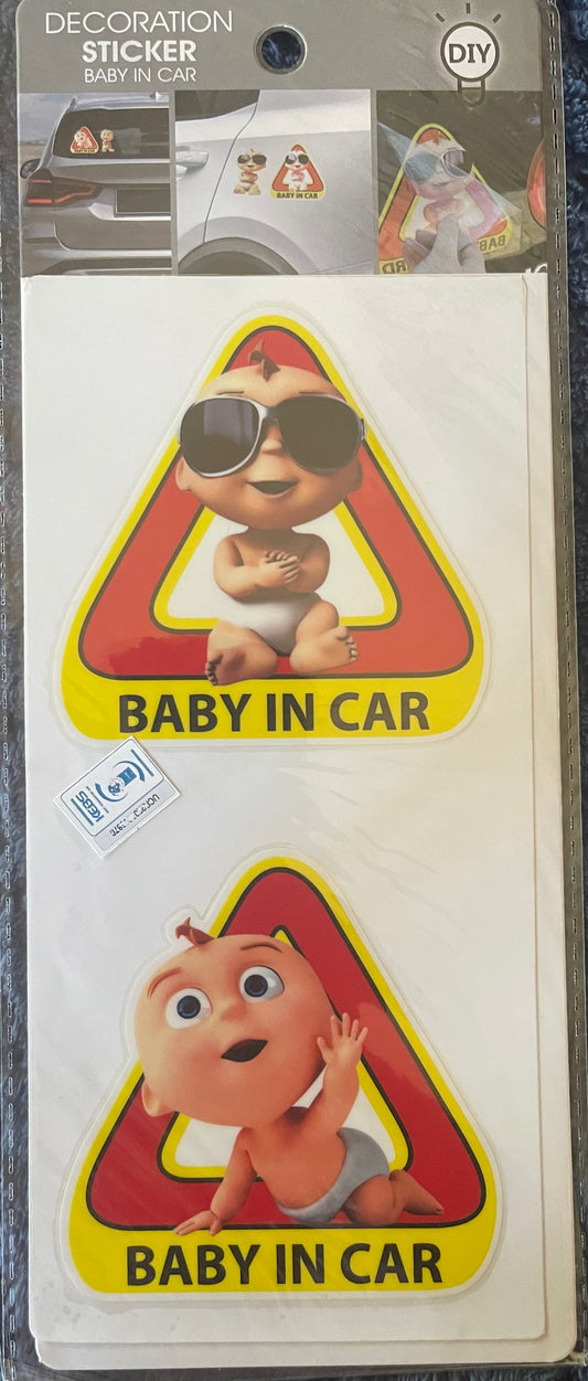 2 in 1 Sticker-  Baby in car