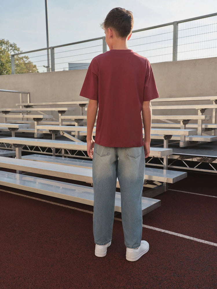 Berry Red Varsity Short Sleeve Graphic T-Shirt