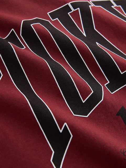 Berry Red Varsity Short Sleeve Graphic T-Shirt