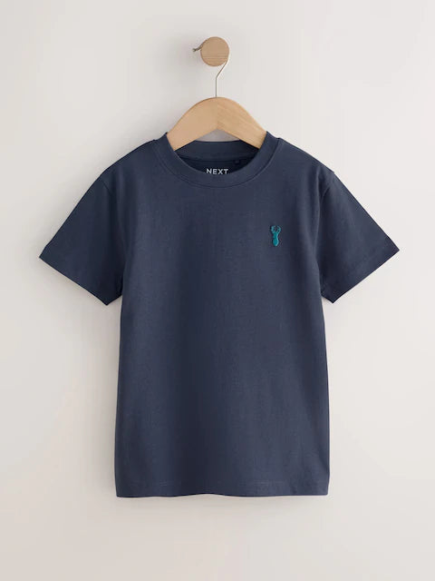 Berry/Navy/Teal/Ochre Short Sleeve Stag Embroidered T-Shirts 4 Pack