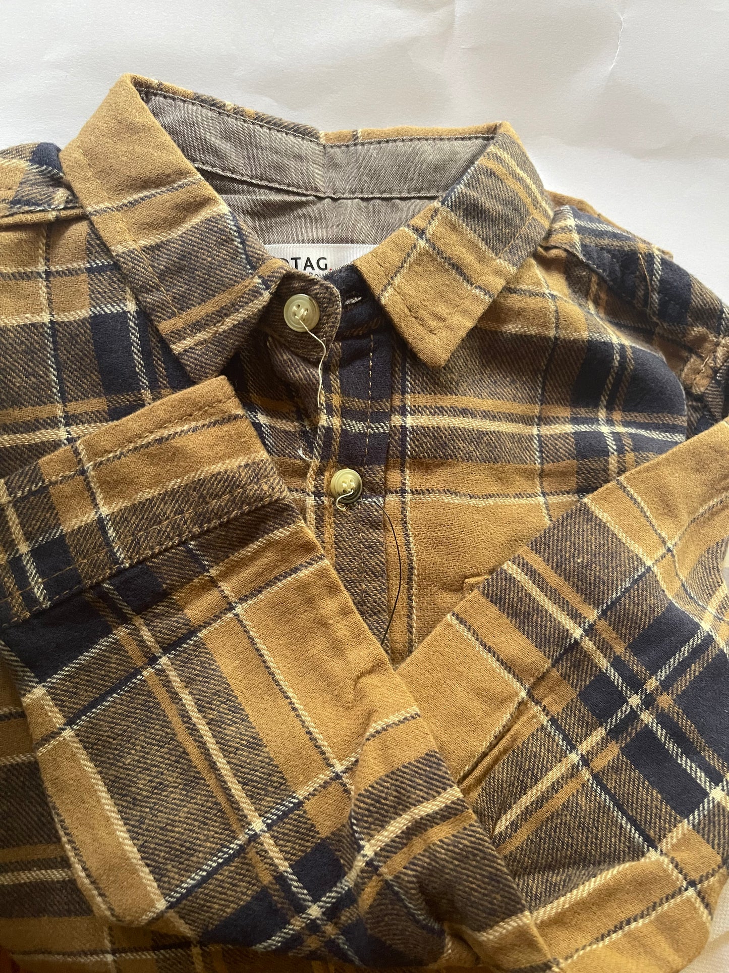 Brown Checked Long-sleeved Shirt