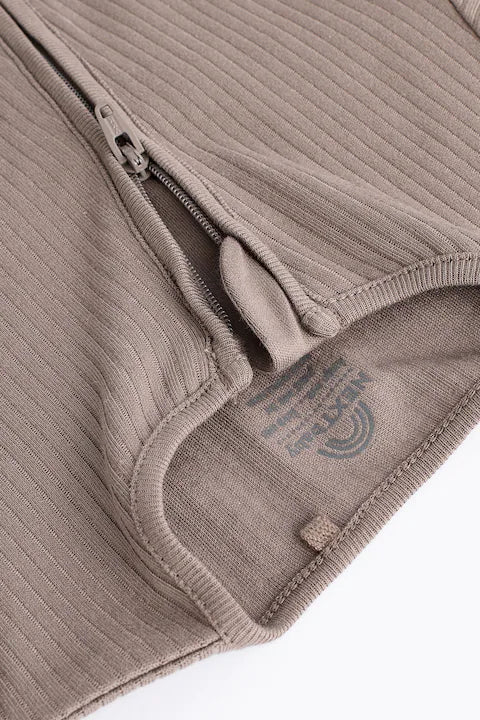 Neutral Tan Brown 3 Pack Baby Sleepsuits