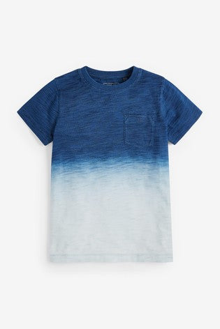 Indigo Blue Dip Dye Short Sleeve T-Shirt