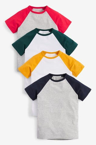 Multi 4 Pack Raglan T-Shirts