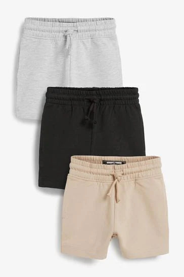Stone/Charcoal/Grey 3 Pack Jersey Shorts